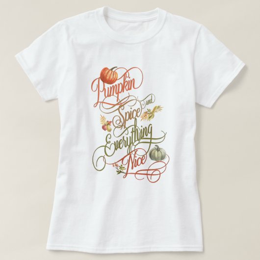 Kürbisgewürze und alles Gute für Typografie T-Shirt (Design vorne)