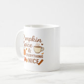 Kürbisgewürze und alles Gute Herbstdesign Kaffeetasse (Vorderseite Links)