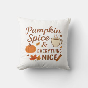 Kürbisgewürze und alles Gute Herbstdesign Kissen