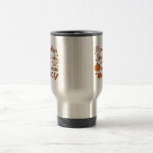 Kürbisgewürze und alles Gute Herbstdesign Reisebecher (Mittel)