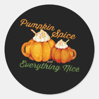 Kürbisgewürze und alles Gute Herbstdesign Runder Aufkleber