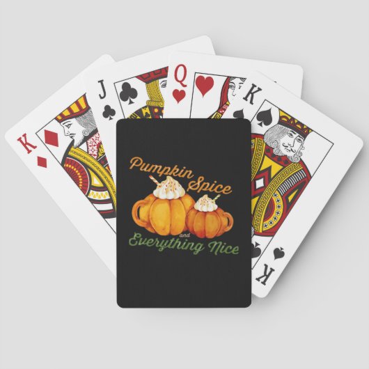 Kürbisgewürze und alles Gute Herbstdesign Spielkarten (Rückseite)