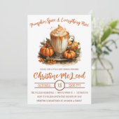 Kürbisgewürze und alles Gute, Latte Baby Dusche Einladung (Stehend Vorderseite)