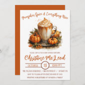 Kürbisgewürze und alles Gute, Latte Baby Dusche Einladung (Vorne/Hinten)