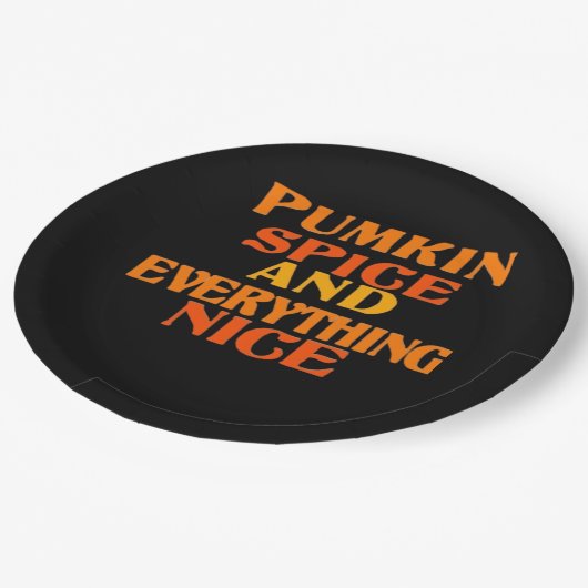 Kürbisgewürze und alles Gute zum Zitat Pappteller (Schrägansicht)