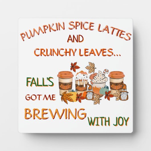 Kürbisgewürze und Blätter fallen Fotoplatte (Vorderseite)