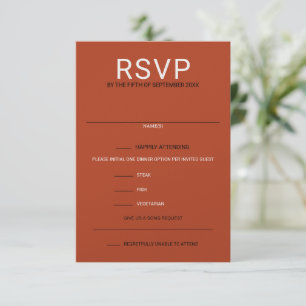 Kürbisgewürze und Song-Anfrage RSVP Karte