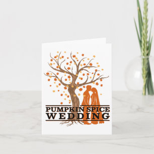 Kürbisgewürzhochzeit mit Herbstfarben für Braut Karte