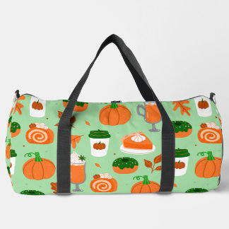 Kürbisgewürzkaffee, grün duffle bag