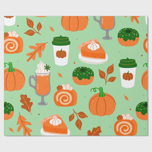 Kürbisgewürzkaffee, grün geschenkpapier (Flach)