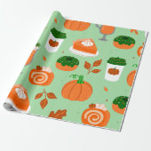 Kürbisgewürzkaffee, grün geschenkpapier (Ungerollt)