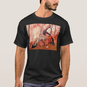 Kürbisgewürzsaison - Hexe mit gestreiftem Strumpf T-Shirt