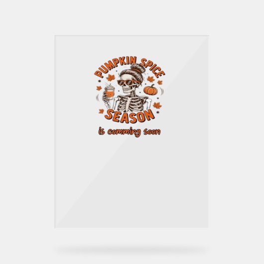 Kürbisgewürzsaison kommt bald Halloween Fal Acrylschild (Vorderseite)