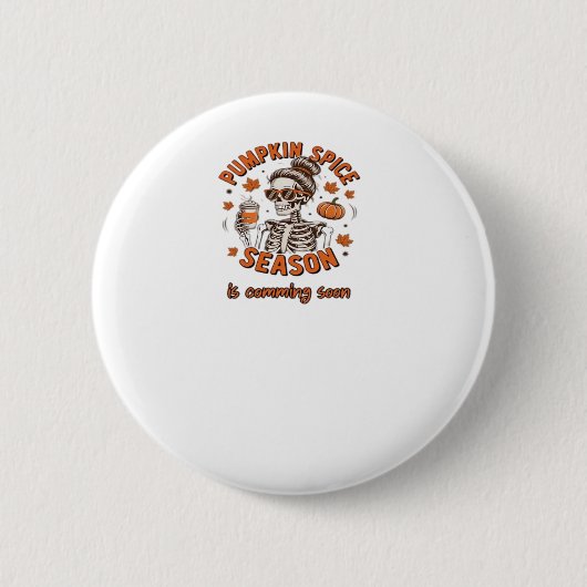 Kürbisgewürzsaison kommt bald Halloween Fal Button (Vorderseite)