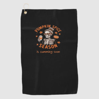 Kürbisgewürzsaison kommt bald Halloween Fal Golfhandtuch