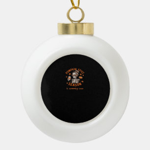 Kürbisgewürzsaison kommt bald Halloween Fal Keramik Kugel-Ornament
