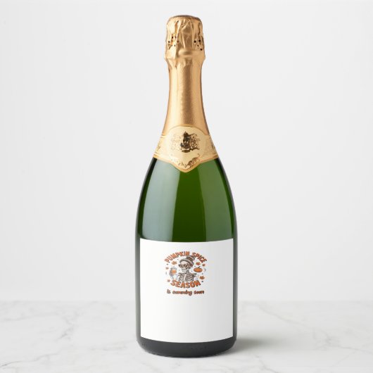 Kürbisgewürzsaison kommt bald Halloween Fal Schaumweinetikett (Vorderseite)