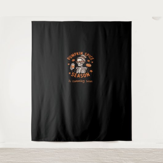 Kürbisgewürzsaison kommt bald Halloween Fal Wandteppich (Vorderseite)