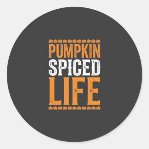 Kürbisgewürztes Leben Halloween-Typografie-Design_ Runder Aufkleber