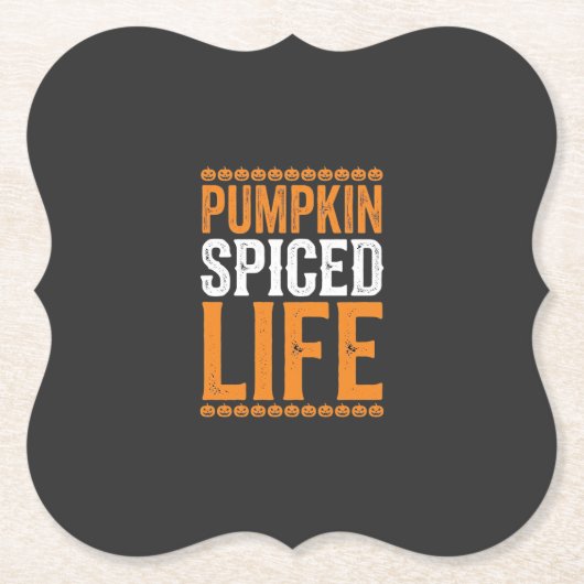Kürbisgewürztes Leben Halloween-Typografie-Design_ Untersetzer (Vorderseite)