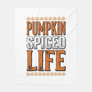 Kürbisgewürztes Leben Vintage-Halloween-Typografie Fleecedecke