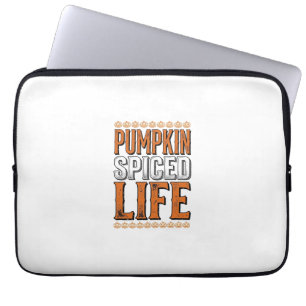 Kürbisgewürztes Leben Vintage-Halloween-Typografie Laptopschutzhülle