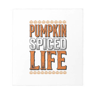 Kürbisgewürztes Leben Vintage-Halloween-Typografie Notizblock