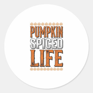 Kürbisgewürztes Leben Vintage Halloween-Typografie Runder Aufkleber