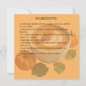 Kürbisgezwitterte Latte-Rezept-Karte (Rückseite)