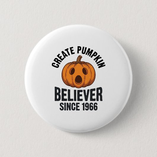 Kürbisgläubiger seit 1966 Vintage-Halloween-Design Button (Vorderseite)