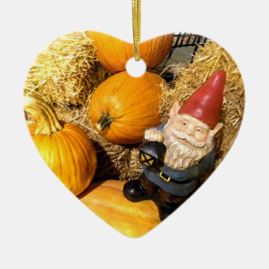 KürbisGnome II Keramik Ornament (Vorne)