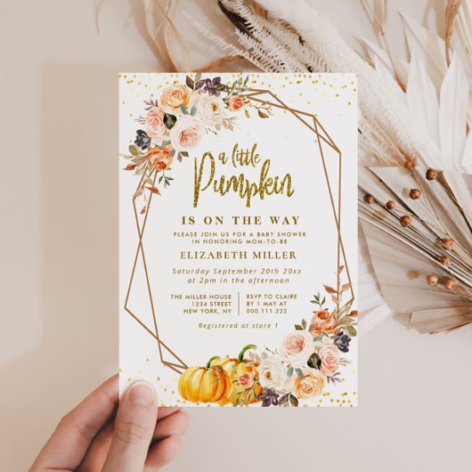 Kürbisgolddusche Einladung