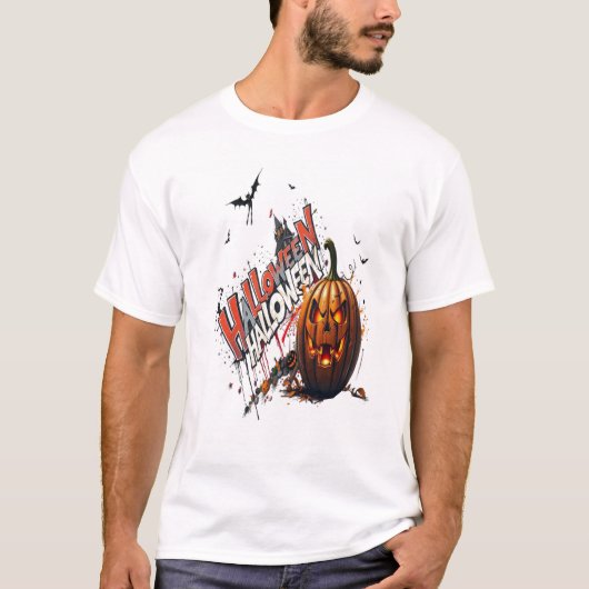 Kürbisgraffiti Kunst zu Halloween T-Shirt (Vorderseite)