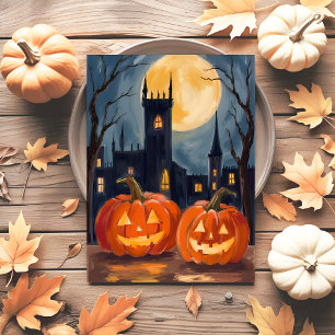 Kürbisgrusel   Halloween Gruselige Bemalte Feiertagspostkarte