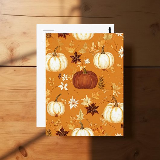 KürbisHalloween, Botanische Terrakotta & Fall Postkarte