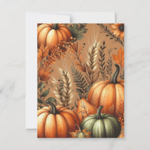 KürbisHalloween, botanische Vegetation & Fall Postkarte