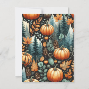 KürbisHalloween, botanische Vegetation & Fall Postkarte