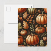 KürbisHalloween, botanische Vegetation & Fall Postkarte (Vorne/Hinten)