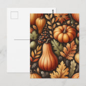 KürbisHalloween, botanische Vegetation & Fall Postkarte (Vorne/Hinten)