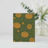 KürbisHalloween, botanische Vegetation & Fall Postkarte (Stehend Vorderseite)