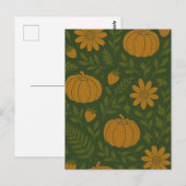 KürbisHalloween, botanische Vegetation & Fall Postkarte (Vorne/Hinten)