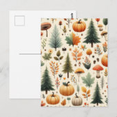 KürbisHalloween, botanische Vegetation & Fall Postkarte (Vorne/Hinten)