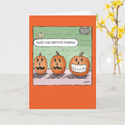 KürbisHalloween Karte (Gelbe Blume)