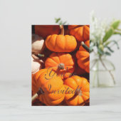 Kürbishalloween Kürbislaterne-Orangenkürbis Einladung (Stehend Vorderseite)