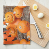 Kürbishalloween Kürbislaterne-Orangenkürbis Geschirrtuch (Viertel Falte)