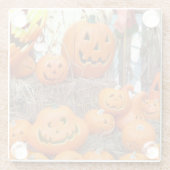 Kürbishalloween Kürbislaterne-Orangenkürbis Glasuntersetzer (Rückseite)