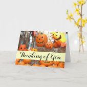 Kürbishalloween Kürbislaterne-Orangenkürbis Karte (Gelbe Blume)