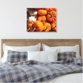 Kürbishalloween Kürbislaterne-Orangenkürbis Leinwanddruck (Insitu (Schlafzimmer))