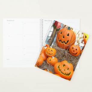 Kürbishalloween Kürbislaterne-Orangenkürbis Planer