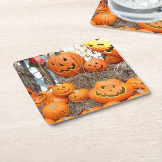 Kürbishalloween Kürbislaterne-Orangenkürbis Rechteckiger Pappuntersetzer (angewinkelt)